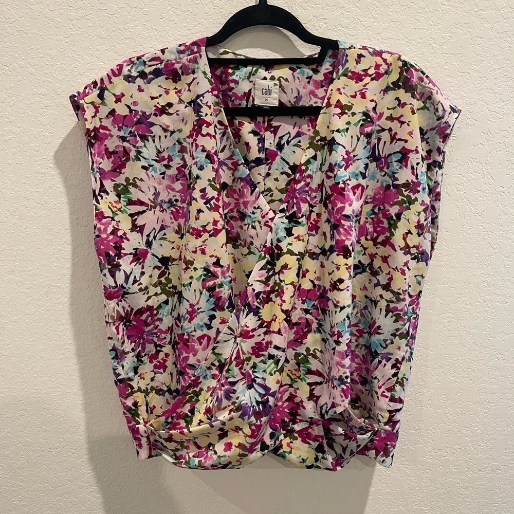 Cabi Colorful Floral‎ Blouse Size Medium